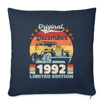 December 1992 Birthday present December 1992 - Sofa pillowcase 17,3'' x 17,3'' (45 x 45 cm) - navy - Front