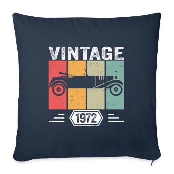 Classique depuis 1972, cadeau d’anniversaire de voiture ancienne 1972 - Housse de coussin décorative 45 x 45 cm - bleu marine - Devant