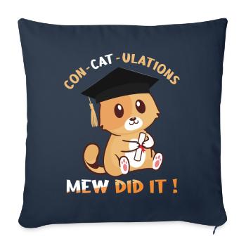 Cute Cat Graduate Graduating 2023 Graduation - Sofa pillowcase 17,3'' x 17,3'' (45 x 45 cm) - navy - Front