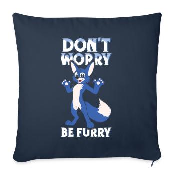 Be Furry Tail Ear Furry Person Cosplay - Sofa pillowcase 17,3'' x 17,3'' (45 x 45 cm) - navy - Front