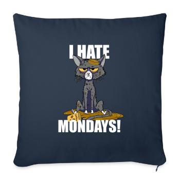 Cat i hate mondays funny monday saying - Sofa pillowcase 17,3'' x 17,3'' (45 x 45 cm) - navy - Front