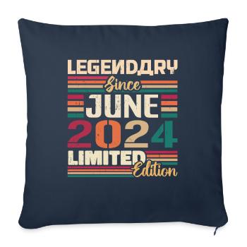 Légendaire Juin 2024 Edition Limitée Juin 2024 - Housse de coussin décorative 45 x 45 cm - bleu marine - Devant