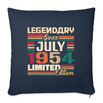 Juillet 1954 Anniversaire Juillet 1954 Juillet Année - Housse de coussin décorative 45 x 45 cm - bleu marine - Devant