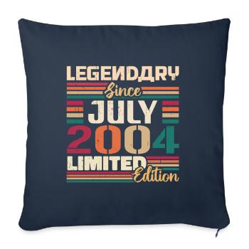 Juillet 2004 Anniversaire Juillet 2004 Juillet Millésime - Housse de coussin décorative 45 x 45 cm - bleu marine - Devant