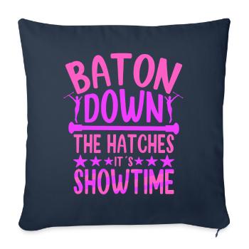 Twirling Baton Down The Hatches It's Showtime - Sofa pillowcase 17,3'' x 17,3'' (45 x 45 cm) - navy - Front