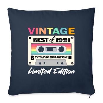 Best of 1991 - 33e anniversaire édition limitée - Housse de coussin décorative 45 x 45 cm - bleu marine - Devant
