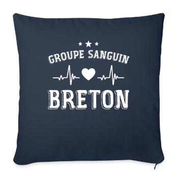 Bretagne, Bretagne humour, je suis Breton - Housse de coussin décorative 45 x 45 cm - bleu marine - Devant