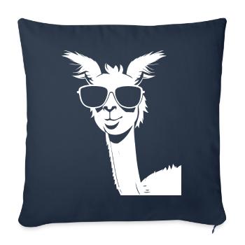 Funny Llama Wearing Sunglasses Cool Llamas - Sofa pillowcase 17,3'' x 17,3'' (45 x 45 cm) - navy - Front