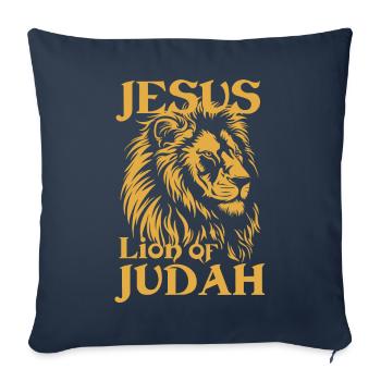 Jesus Christ Lion of Judah Christus Löwe von Juda - Sofa pillowcase 17,3'' x 17,3'' (45 x 45 cm) - navy - Front