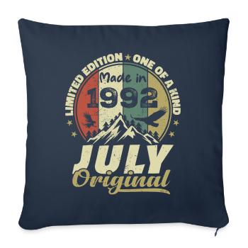 July 1992 Birthday Gift 1992 July 1992 - Sofa pillowcase 17,3'' x 17,3'' (45 x 45 cm) - navy - Front