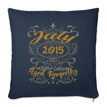 Juillet 2015 Anniversaire Juillet 2015 Cadeau 2015 - Housse de coussin décorative 45 x 45 cm - bleu marine - Devant