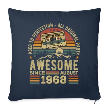 Born in August 1968 Birthday Gift August 1968 August - Sofa pillowcase 17,3'' x 17,3'' (45 x 45 cm) - navy - Front