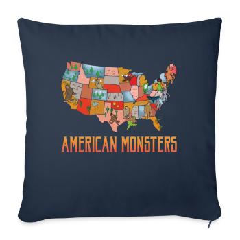 American Monsters Cryptid Monsters Myth Creatures - Sofa pillowcase 17,3'' x 17,3'' (45 x 45 cm) - navy - Front
