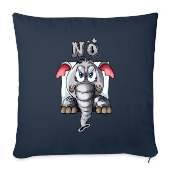 Un éléphant dit que les lève-tard de Basse-Autriche passent des vacances paresseuses - Housse de coussin décorative 45 x 45 cm - bleu marine - Devant