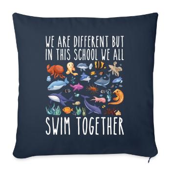 We Are Different But In This School Funny Teacher - Housse de coussin décorative 45 x 45 cm - bleu marine - Devant
