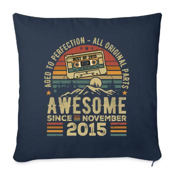 Génial Depuis Novembre 2015 Cadeau Novembre 2015 - Housse de coussin décorative 45 x 45 cm - bleu marine - Devant