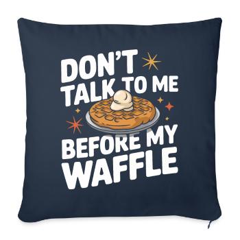 Gaufres Bonbons pour le petit-déjeuner - Housse de coussin décorative 45 x 45 cm - bleu marine - Devant