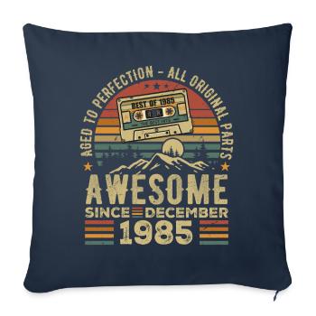Anniversaire Décembre 1985 | Cadeau décembre 1985 - Housse de coussin décorative 45 x 45 cm - bleu marine - Devant