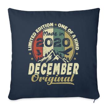 Vintage Retro Anniversary Gift - December 2020 - Sofa pillowcase 17,3'' x 17,3'' (45 x 45 cm) - navy - Front