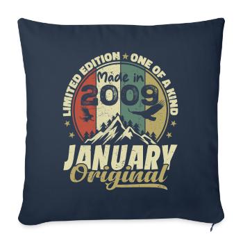 Geburtstag Januar 2009 - Original Januar 2009 - Sofakissenbezug 45 x 45 cm - Navy - Vorne