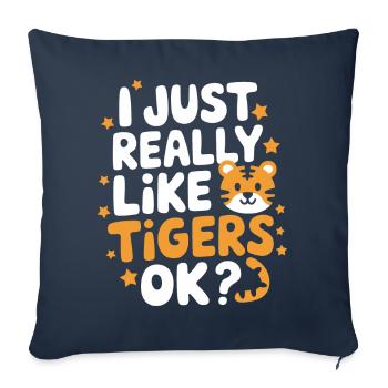 Tigre Animal Zoo Animal sauvage - Housse de coussin décorative 45 x 45 cm - bleu marine - Devant