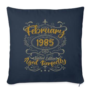 Idée cadeau février 1985 anniversaire février 1985 - Housse de coussin décorative 45 x 45 cm - bleu marine - Devant