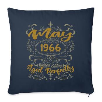 Born in May 1966 Birthday May 1966 bday may 1966 - Sofa pillowcase 17,3'' x 17,3'' (45 x 45 cm) - navy - Front