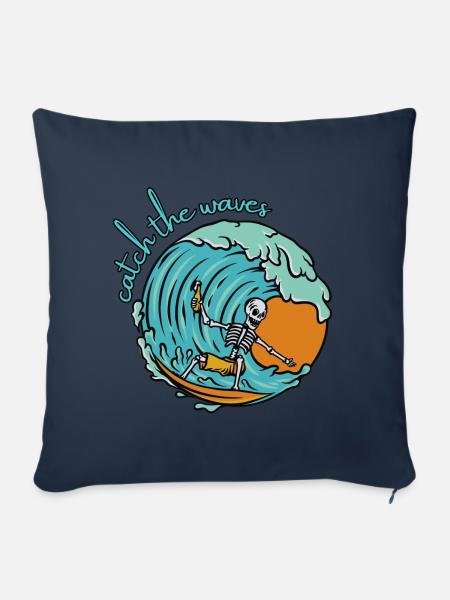 Catch the Waves - Surfer - Sofakissenbezug 45 x 45 cm - Navy
