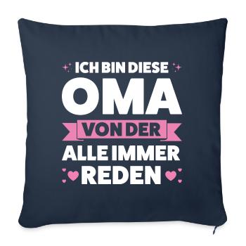 Oma Großmutter Enkelkind Geschenk - Sofakissenbezug 45 x 45 cm - Navy - Vorne