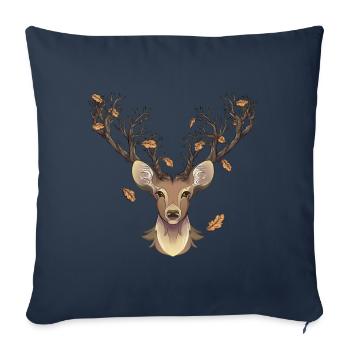 cerf à l'automne - Housse de coussin décorative 45 x 45 cm - bleu marine - Devant