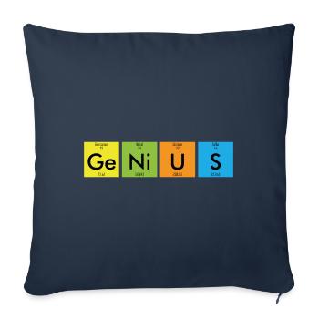 Genius Genius Tableau périodique cadeau de chimie - Housse de coussin décorative 45 x 45 cm - bleu marine - Devant