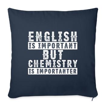 L'anglais est important mais la chimie est importante - Housse de coussin décorative 45 x 45 cm - bleu marine - Devant