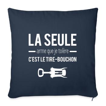 La seule arme que je tolère c'est le tire-bouchon - Housse de coussin décorative 45 x 45 cm - bleu marine - Devant