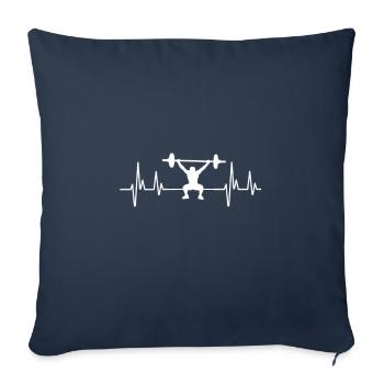 Conception de rythme cardiaque de sport de remise en forme comme idée cadeau - Housse de coussin décorative 45 x 45 cm - bleu marine - Devant