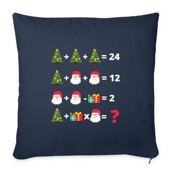 Mathématique de Noël - Housse de coussin décorative 45 x 45 cm - bleu marine - Devant