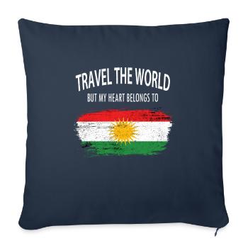 Voyages à travers le monde ->Kurdistan - Housse de coussin décorative 45 x 45 cm - bleu marine - Devant