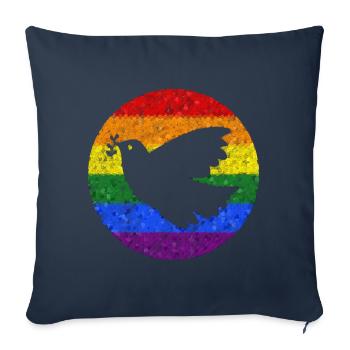 Peace Dove Rainbow Ukraine Mosaic - Sofa pillowcase 17,3'' x 17,3'' (45 x 45 cm) - navy - Front