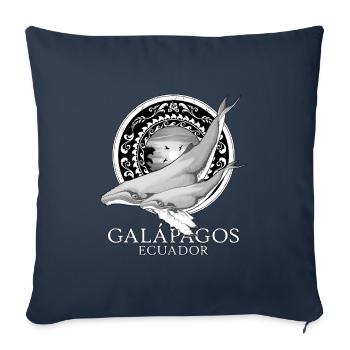 Humpback whales Galápagos Ecuador - Sofa pillowcase 17,3'' x 17,3'' (45 x 45 cm) - navy - Front