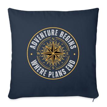 Sports de montagne Randonnée Aventure Nature. Drôles de dictons - Housse de coussin décorative 45 x 45 cm - bleu marine - Devant