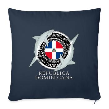 Requin de récif des Caraïbes République dominicaine - Housse de coussin décorative 45 x 45 cm - bleu marine - Devant