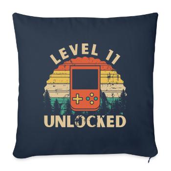 Level 11 freigeschaltet - Sofakissenbezug 45 x 45 cm - Navy - Vorne