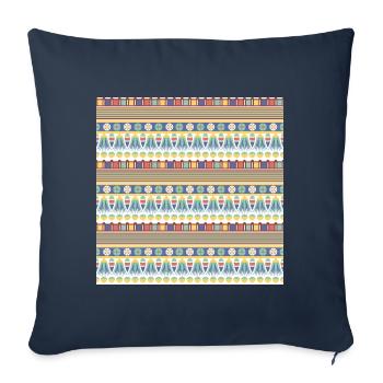 Modèle égyptien VIII - Housse de coussin décorative 45 x 45 cm - bleu marine - Devant