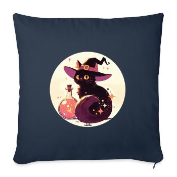 Potion Cat 3 - Housse de coussin décorative 45 x 45 cm - bleu marine - Devant
