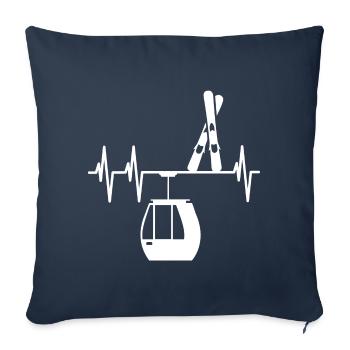Design d’éclairage Ski Heartbeat - Housse de coussin décorative 45 x 45 cm - bleu marine - Devant
