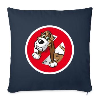 Pas de chiens - Pas de chiens signe - Housse de coussin décorative 45 x 45 cm - bleu marine - Devant