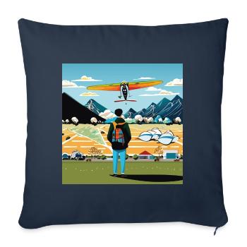 GuyWatchingPlanesFour - Sofa pillowcase 17,3'' x 17,3'' (45 x 45 cm) - navy - Front