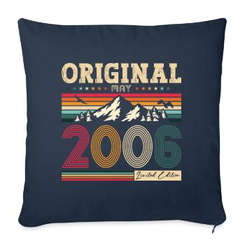 Original 2006 Vintage 2006 18th Birthday 2006 - Sofa pillowcase 17,3'' x 17,3'' (45 x 45 cm) - navy - Front