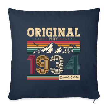 Original May 1934 Vintage 1934 Birthday 1934 - Sofa pillowcase 17,3'' x 17,3'' (45 x 45 cm) - navy - Front