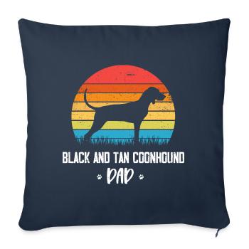 Coonhound noir et beige - Housse de coussin décorative 45 x 45 cm - bleu marine - Devant