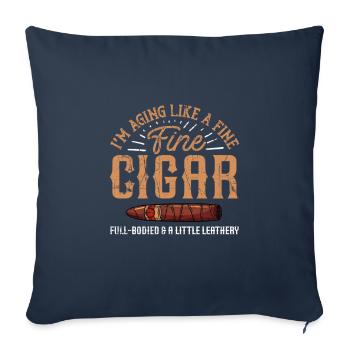 Funny Cuba Cigars Smoker Humidor Gift - Housse de coussin décorative 45 x 45 cm - bleu marine - Devant